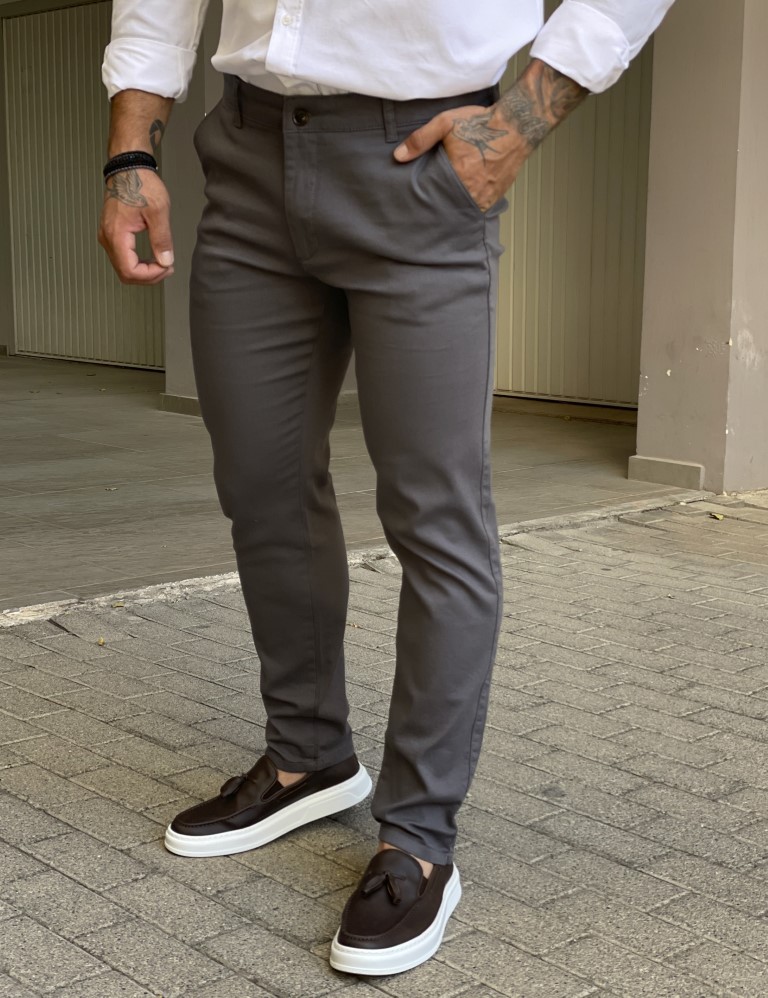 Ben Tailor ανδρικό ανθρακί υφασμάτινο Chinos παντελόνι 0178G φωτογραφία